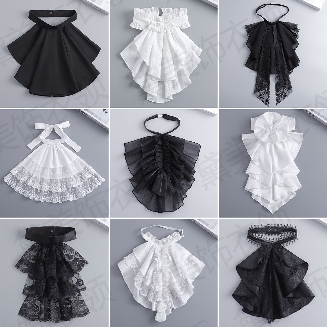 口水领巾洛丽塔哥特宫廷贵族拉夫领花lolita王子系西装假领子挂脖