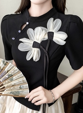 欧根纱胸花带别针搭配裙子外套衬衫立体花朵飘带甜美补丁服装装饰