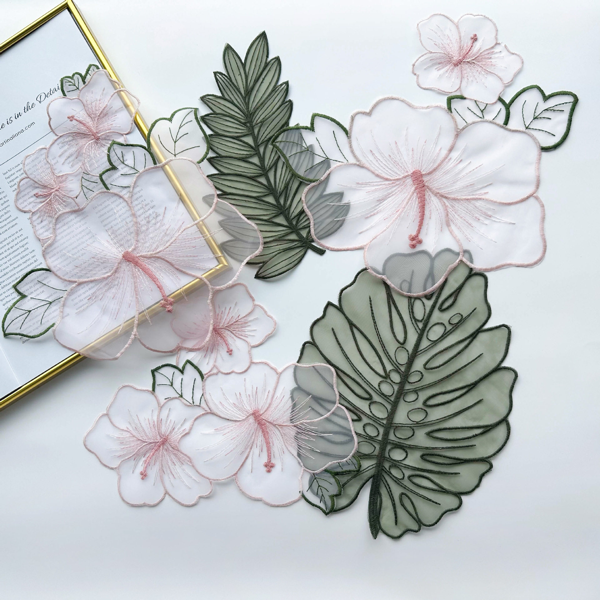 diy裙子衣服蕾丝贴花欧根纱布贴