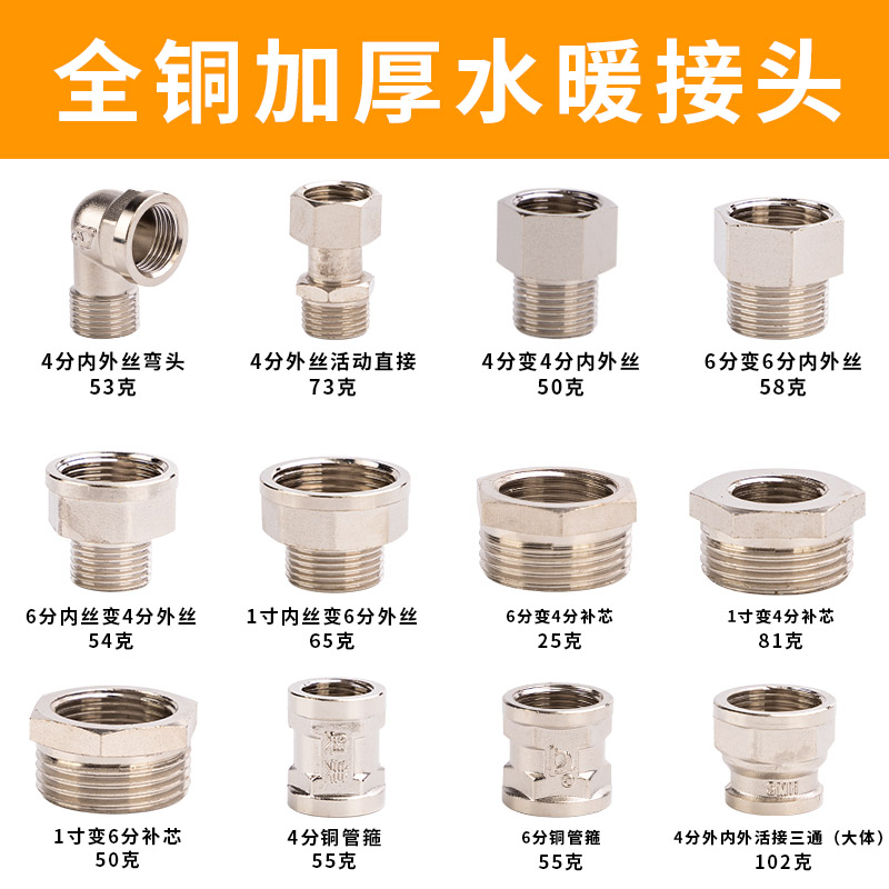 分全全铜加厚国标螺纹图片