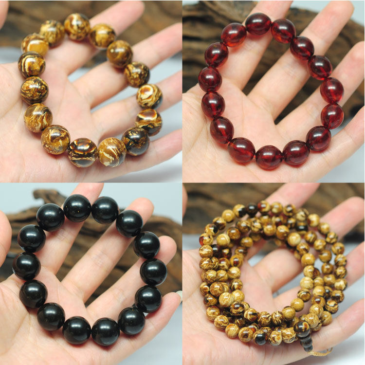 天然血泊根泊煤精手串手链男女手饰