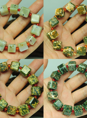 玛瑙海洋碧玉方粒手串