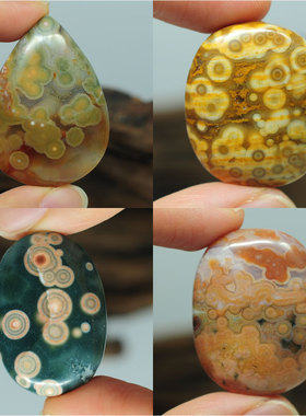 天眼鱼子吊坠海洋碧玉独特稀缺