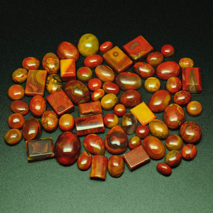 清仓！上谷宣化战国红玛瑙戒面天然真品玉石圆形椭圆形方形