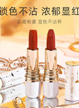color fans丝绒口红不掉色不沾杯正红色番茄色口红秋冬显白正品
