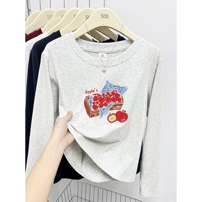 长袖t恤女棉2025新款爆款上衣