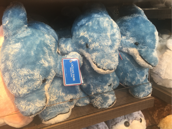 [香港海洋公园]中号蓝色毛绒海豚公仔