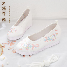 古风新款汉服鞋内增高绣花女鞋中国风舞蹈鞋老北京布鞋配汉服女鞋