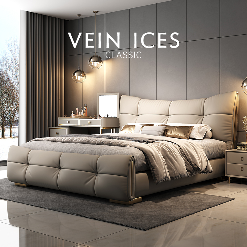 奶油风高端大气主卧室大床