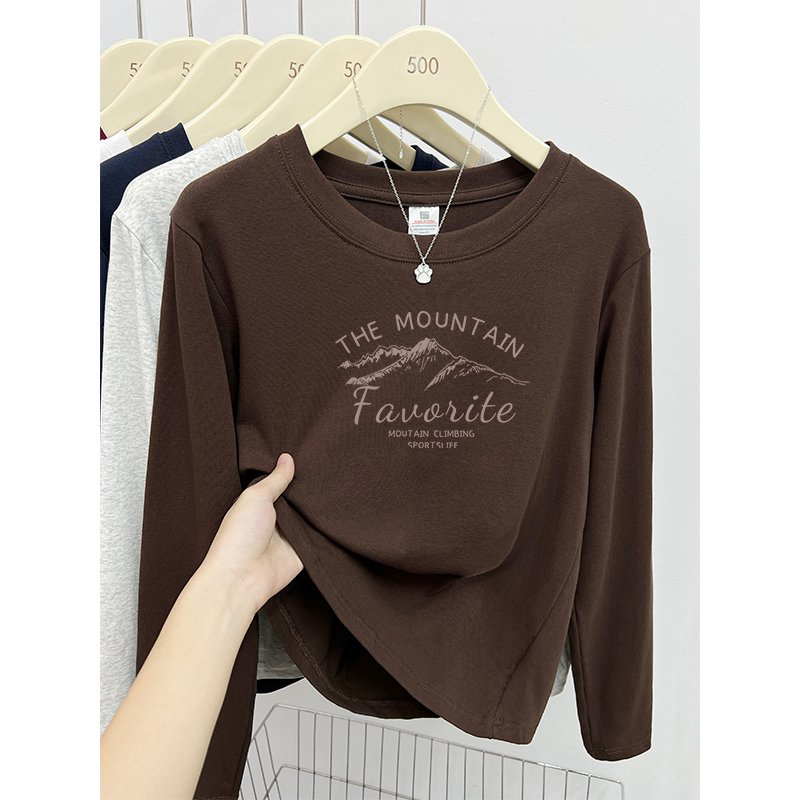 长袖t恤女春秋2025新款今年流行早秋好看漂亮单穿上衣内搭打底衫