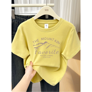 黄色短袖T恤女夏装衣服女款2026年新款夏季好看漂亮夏天单穿上衣