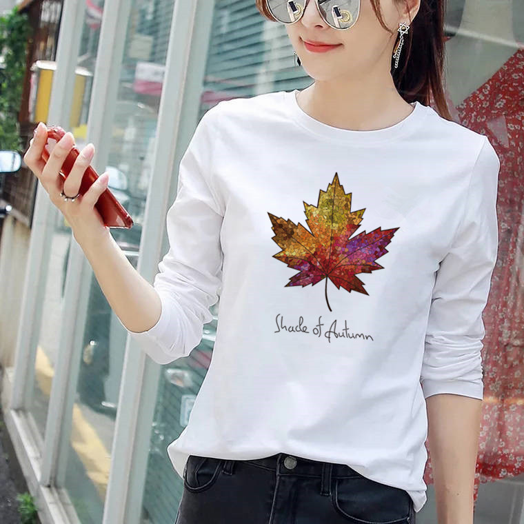 单衣长袖T恤女春秋季秋衣外穿女土体恤桖血侐衫内搭打底衫上衣丅