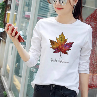 单衣长袖T恤女春秋季秋衣外穿女土体恤桖血侐衫内搭打底衫上衣丅