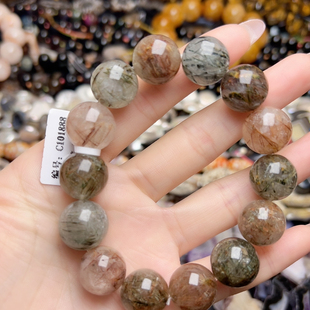 T240 16mm天然彩发晶手串圆珠一条