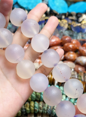 m593紫老玛瑙圆珠20mm一条