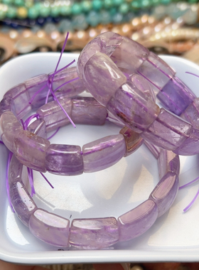 K108。15mm天然紫水晶双孔手持牌手串一条