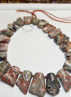 E753。28-36mm天然进口墨西哥玛瑙塔链一条