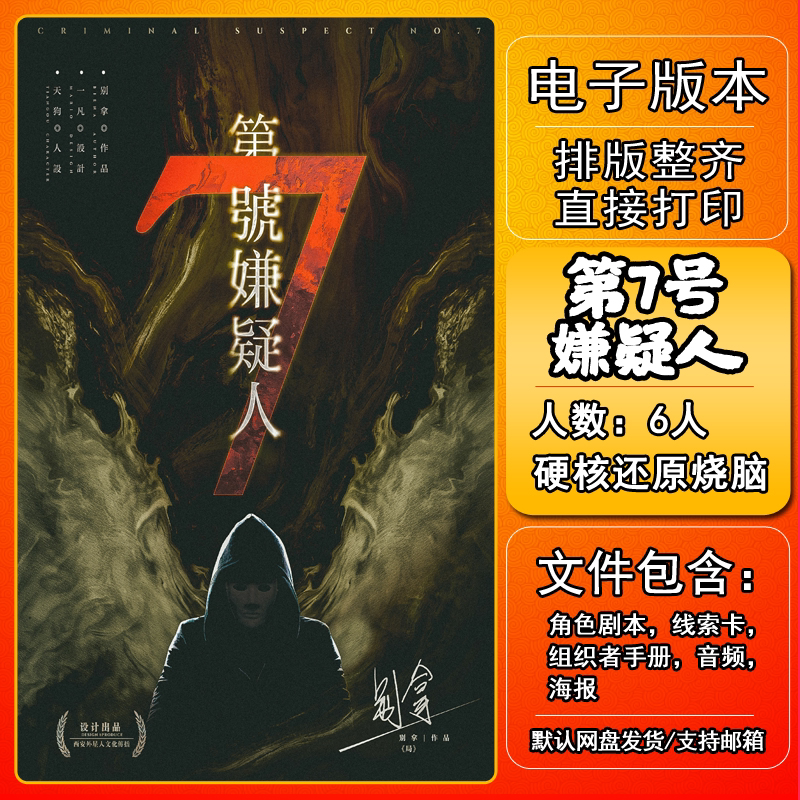 第7号嫌疑人/第七剧本杀电子版复盘解析可打印6人本格硬核还原烧图片