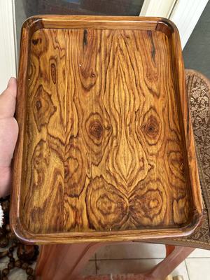 海南黄花梨油梨鬼脸鬼眼对眼托盘果盘收纳盒海口发货一物一拍0118