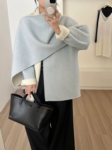 韩国定制SEVEN2025秋冬新款 小个子羊毛呢外套 双面羊绒大衣女短款