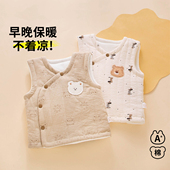 小婴儿马甲小月龄男宝宝外穿洋气秋冬季 一岁可爱加绒夹棉幼儿背心