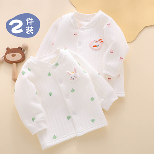 婴儿外套冬装纯棉a类女宝加棉初冬保暖夹棉上衣一岁宝宝衣服开衫