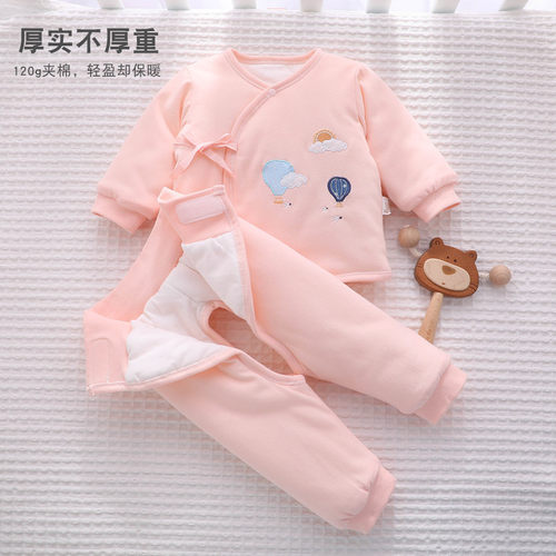 婴儿衣服0-3个月分体新生秋冬季
