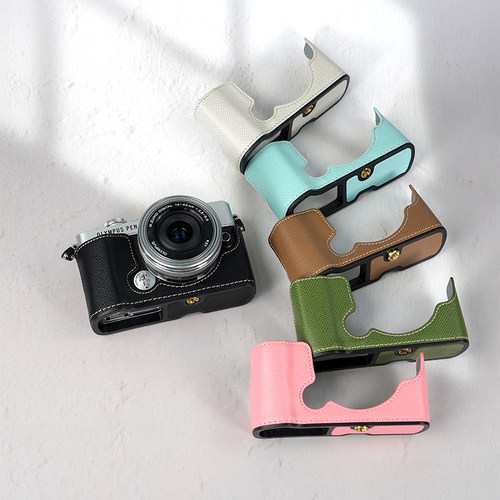 适用奥林巴斯EPL10/9/8保护套EM10III四代相机PENF包em5ii底座OM5