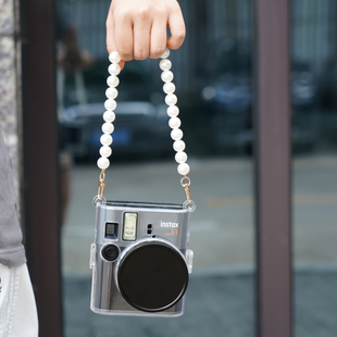 适用富士MINI41透明保护套拍立得水晶外壳mini41硅胶套金属镜头盖