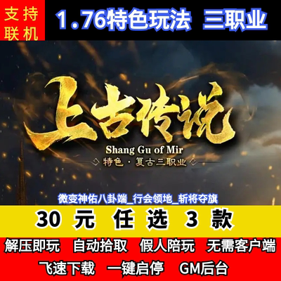 老王热血传奇单机版176特色复古上古传说高清三职业鉴定后台微端