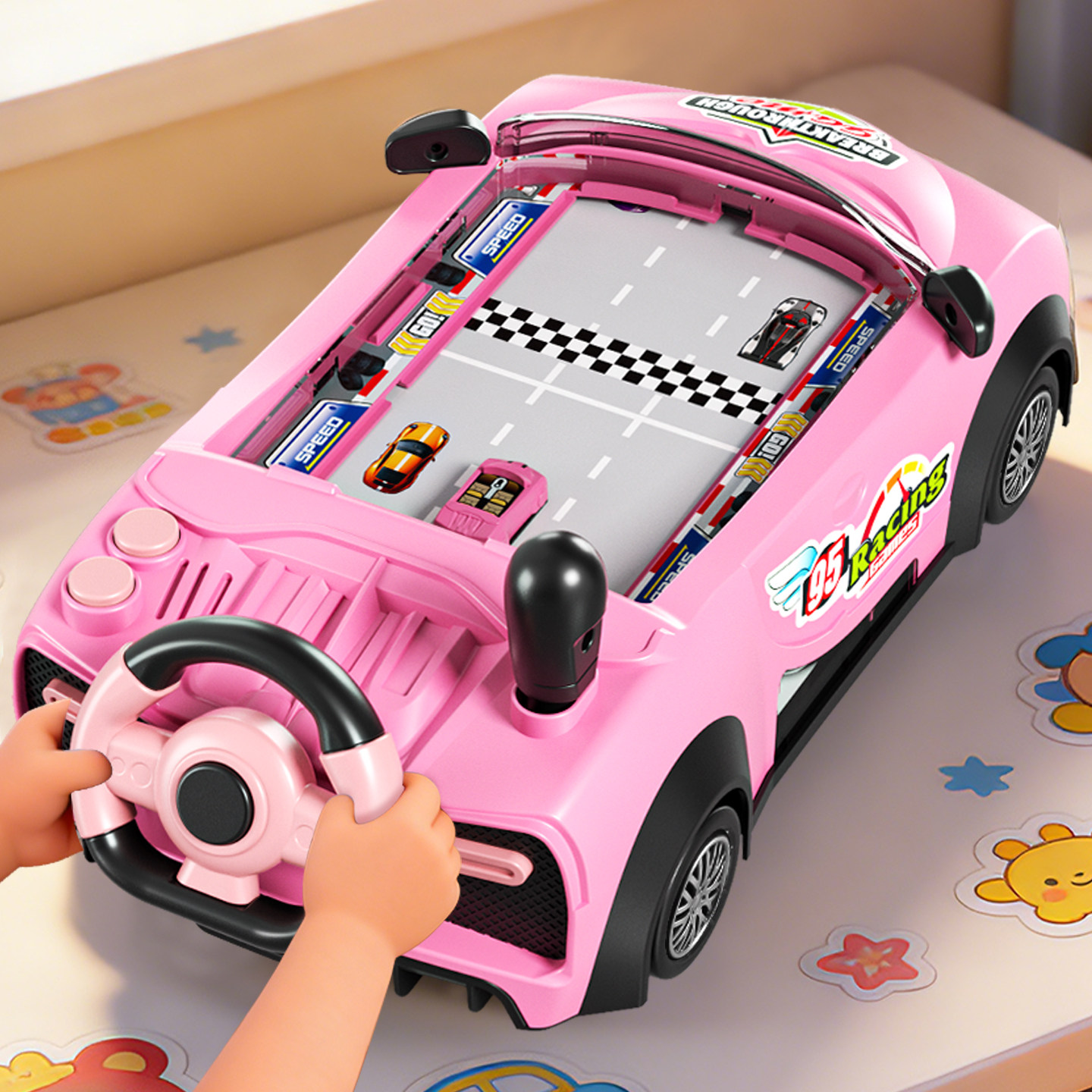 儿童闯关大冒险益智男女孩方向盘避障游戏玩具汽车轨道赛车游戏机