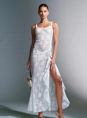 Lace dress for women white backless long Dress Party Night