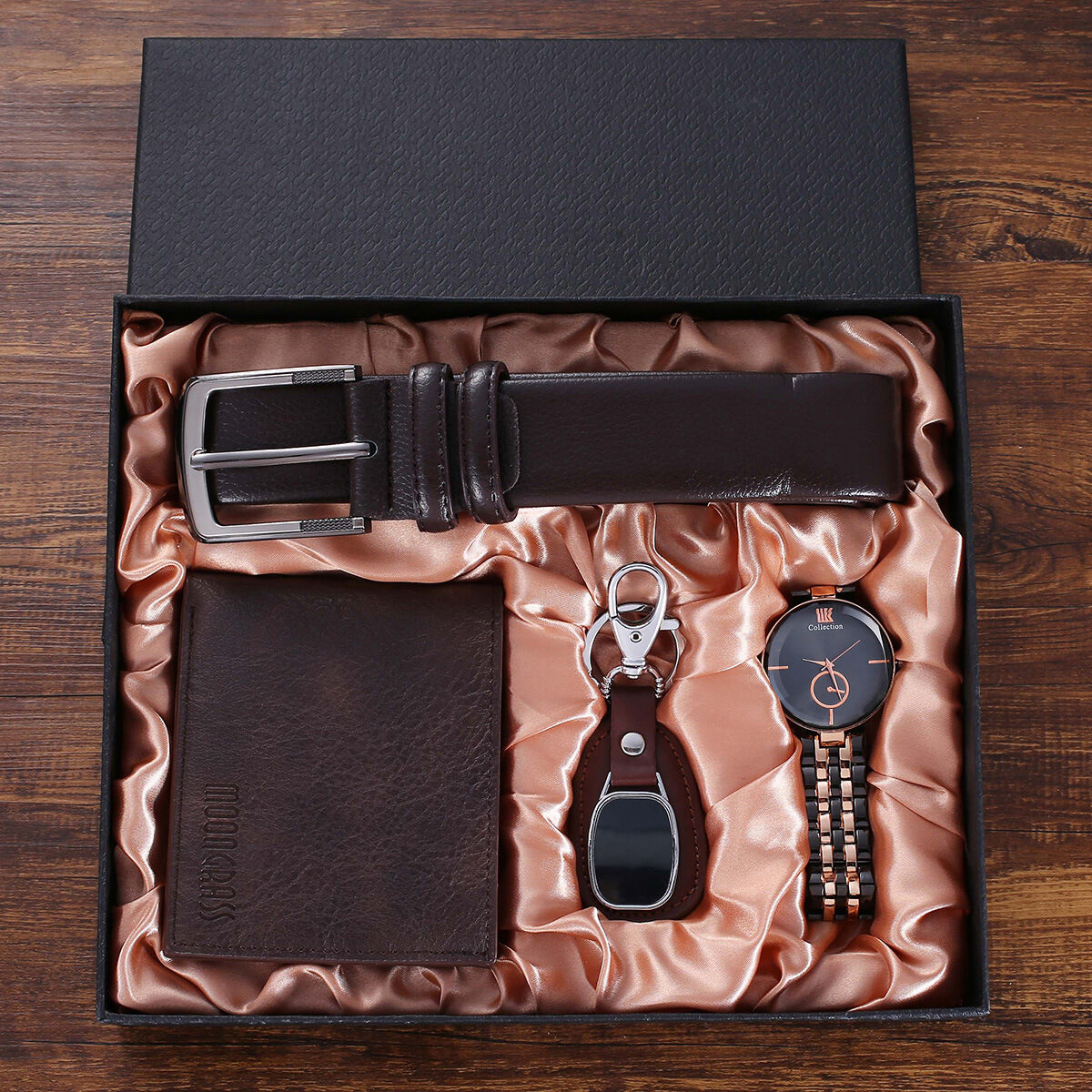 gift men wallet quartz watch trousers belt perfume sunglass