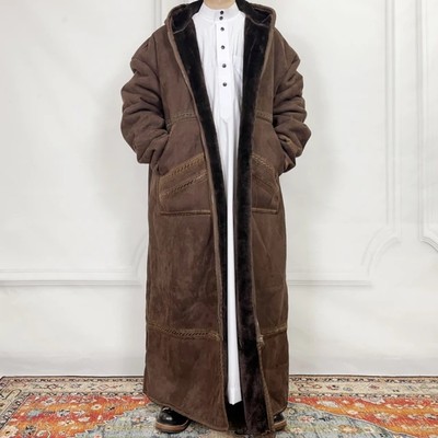 男加绒长冬袍LongFurRobeCoat