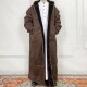 冬厚长袍男 Thick Hooded Winter Fur Thobe Faux Coat Warm Long