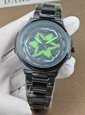 Punk Large Dial Men Watch quartz wristwatch 朋克轮毂旋转手表