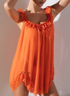 Lingerie Women Nightgown and Thong Comfort Pajamas 性感睡裙