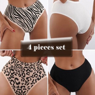 for Girl 棉内裤 Briefs 女 4pcs Panties Underwear Cotton Women