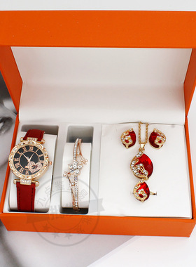 Women Watch Bracelet Necklace Set Lady Gift Jewelry 手表礼物