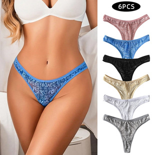 Ladies Underwear 丁字裤 Panties 6条装 Thongs Waist Low Women