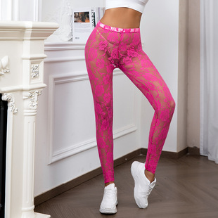 Black White Pants Sexy lace mesh leggings Stockings women