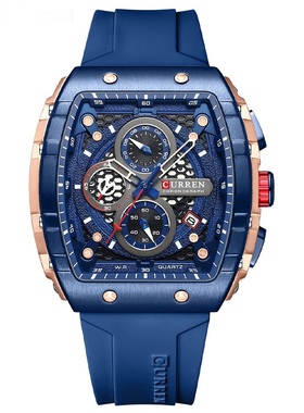 Watche Men Square Hollow Design Quartz Wristwatch Date男手表