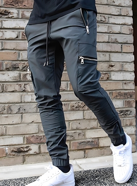 Men's Jogging Sweatpant Hip Hop Pants Trousers Zipper Pocket