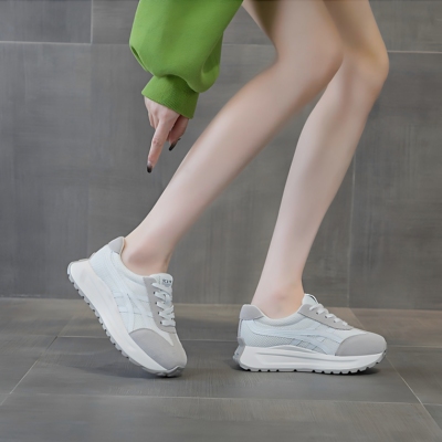 春夏新款磨砂皮厚底阿甘女鞋5CM