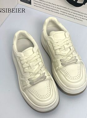 欧洲站真皮做旧小白鞋女鞋厚底单鞋松糕鞋板鞋休闲运动鞋D068-5