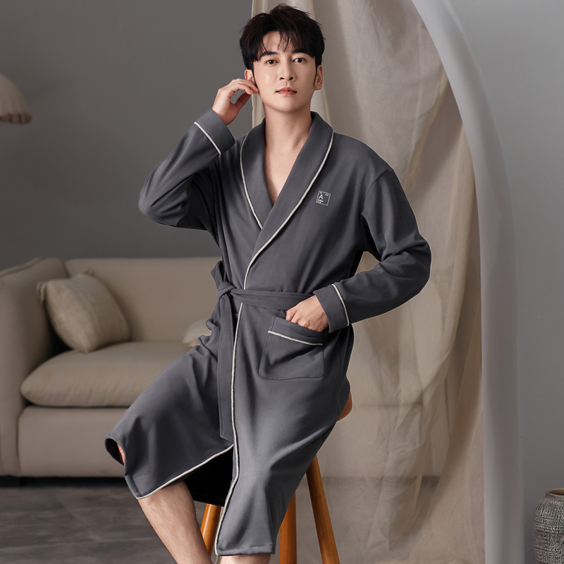 秋冬2025新款睡衣男款德绒加长睡袍男士家居服可外穿加厚沐浴袍