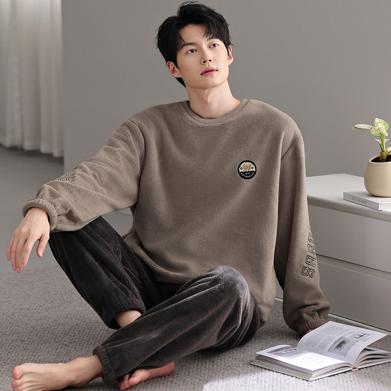 睡衣冬季男款法兰绒加厚加绒2025年新款男士珊瑚绒家居服保暖套装,女士内衣/男士内衣/家居服,睡袍/浴袍,淘宝优惠券,粉丝福利购,淘宝优惠卷