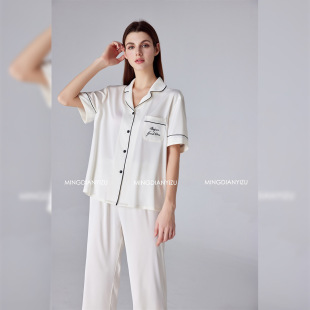 短裤 名典艺族冰雪丝翻领短袖 可外穿女士睡衣 新款 悦容服饰2026春季