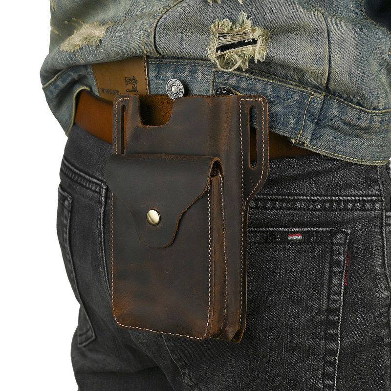 头层牛皮2026新款欧美男士真皮腰包疯马皮手机包烟包可穿皮带干活,箱包皮具/热销女包/男包,男士包袋,淘宝优惠券,粉丝福利购,淘宝优惠卷