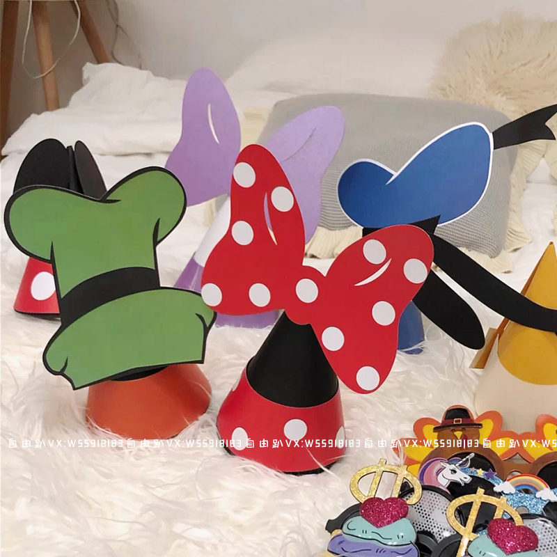 小红书米奇儿童周岁卡通拍照帽子